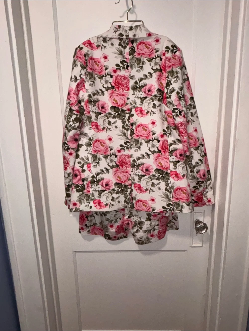 Pink Floral Blazer & Shorts Set